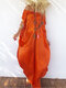 Off-shoulder Floral Leopard Print Maxi Dress For Women - Orange