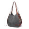 Bohemia Large Capacity Canvas Floral Handbag Shoulder Bag For Women - Grey