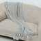 150x100cm Throw Blanket Textured Solid Soft Sofa Couch Decorative Knitted Blanket - Gray