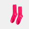 Women's Cotton Double Needle Stack Pile Socks Fluorescent Socks Sweat Absorption - Rose