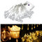 30 ليد بطارية بالطاقة المطر قطرة الجنية سلسلة ضوء عيد الميلاد حديقة الزفاف ديكور - الأبيض الدافئ