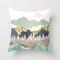 Oil Painting Mountain Forest Landscape Peach Skin Cushion Cover Home Office Throw Pillow Cover - #2