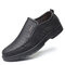 Men Comfy Round Toe Slip On Soft Business Casual Shoes - Black