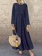 Polka Dot Empire Waist Casual Plus Size Maxi Dress - Blue