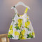 Fruit Print Girls V-neck Sleeveless Casual Dress For 1-5Years - Yellow