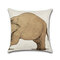Federa decorativa per la casa quadrata in cotone e lino Animali Balena Elefante Dinosauro Fodera per cuscino - #2