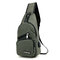 Casual Outdoor Travel USB Charging Port Sling Bag Chest Bag Crossbody Bag - Army Green