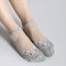 Women Summer Breathable Glass Silk Short Sock Elastic Anti-skid Ankle Socks - Grey