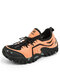 Men Outdoor Slip Resistant Lace Up Climbing Hiking Sneakers - Apricot