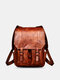 Multifunction Vintage Multi-pocket Casual Rub Color Faux Fur Backpacks - Brown