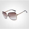 Women Vintage UV Protection Polarized Glasses Large Frame Alloy Sunglasses - Brown