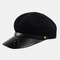 शुद्ध ऊन फ्लैट सलाम नौसेना टोपी ब्रिटिश शैली श्रृंखला अष्टकोणीय टोपी बेरेट - काली