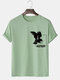 Mens Eagle Letter Chest Print Casual Cotton Short Sleeve T-Shirts - Green