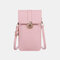 Women Casual Transparent 6.5 Inch Phone Bag Crossbody Bag - Pink