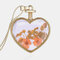Metal Geometric Peach Heart Glass Dried Flower Necklace Natural Dried Flower Pendant Necklace - 5