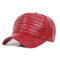 Womens Mens Adjustable Retro Style Warm Windproof PU Leather Baseball Cap Outdoor Sun Hat - Red