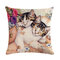 Cute Cat Printing Linen Cushion Cover Colorful Cats Pattern Decorative Throw Pillow Case For Sofa Pillowcase - #9