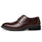 Men Large Size Cow Leather Formals Business Shoes - Dark Brown