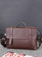Menico Artificial Leather Retro Large Capacity Messenger Bag Contrast Color  Convertible Strap Shoulder Bag - Coffee