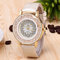 Classic Heart Rock Beads Wristband PU Leather Watch Quartz Women's Watches Wholesale - Off White