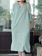 Estampado de rayas Bolsillo con abertura en el dobladillo Escote en V Vestido - Verde