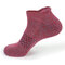 Men Breathable Stretchy Short Ankle Sock Casual Sport Non-slip Sweat Durable Hosiery - Wine Red