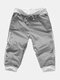 Mens Casual Running Drawstring Overknee Slim Fit Sports Cotton Pants - Gray