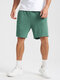 Pantalones cortos con cordón para hombre Chevron Patrón Texture Preppy con bolsillo - Verde
