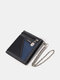 Men Vintage Nylon Multi-Slots Trifold Short Wallet Casual Purse - Black