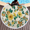 Sunflower Round Beach Towel Blanket Hawaii Hawaiian Tropical Large Microfiber Terry Beach Roundie Palm Circle Picnic Carpet Yoga Mat with Fringe - #7