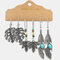 Bohemian Geometric Turquoise Leaves Earrings Set Ethnic Hollow Butterfly Owl Pendant Earrings - 8