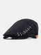 Unisex Anti-wear Stitched Edge Personality Fashion Retro Forward Hat Beret Flat Hat - Black