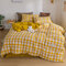4Pcs Simple Nordic Plaid Four-piece Bedding Bed Linen Skin-friendly Quilt Cover - #5