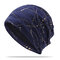 Women Cotton Thin Quick-drying Breathable Sweat Hair Covers Slouchy Soft Flexible Beanie Hat - Navy
