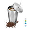 Portable Travel Mug Stainless Steel Coffee Ice Cup With Stainless Steel Drinking Straw - C