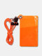 Men PVC Candy Color Translucent Waterproof Card Holder Card Bag - Orange