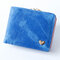 Women Short Candy Color Wallet Card Holder Purse - Blue