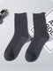 5 Pairs Men Cotton Solid Color Simple Sweat-absorbent Deodorant Warmth Socks - Dark Gray