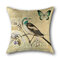 Fronha de linho com estampa floral de pássaros vintage e capa de travesseiro para casa, decoração artística e capa de almofada do assento traseiro - #2