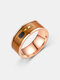 1 Pcs NFC Function Send Message Quick Starts Application Smart Ring Geometric Pattern Stainless Steel Men's Ring - Rose Gold