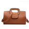 Women Retro PU Leather Handbag Hand Crocodile Pattern Crossbody bag - Brown