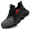 Men Steel Toe Cap Breathable Anti Smashing Work Safety Sneakers - Grey