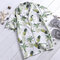 Camicia da spiaggia in cotone stampa fantasia hawaiana - bianca