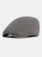 Men Cotton Solid Color Outdoor Leisure Wild Forward Hat Flat Cap - Gray