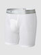 Men Mesh Breathable Stitching See Through Printing Waistband Boxers Brief - White