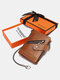 Men Genuine Leather Cowhide RFID Anti-theft Zipper Chain Card Holder Wallet - Brown Wallet +Box