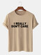 Mens Funny Slogans Short Sleeve 100% Cotton Basic T-shirts - Khaki