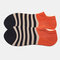 Socks Men's Tide Socks Stripes Shallow Mouth Cotton Sweat-Absorbent Sports Street Tide Socks Four Seasons - Orange