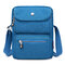 Women Nylon Travel Passport Bag Crossbody Travel Bag Waterproof Double Layer Shoulder Bag - Sky Blue