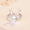 Elegant Pearl Deer Head Ring Sliver Plate Ring For Christmas Women Ring Adjustable Ring - White Pearl